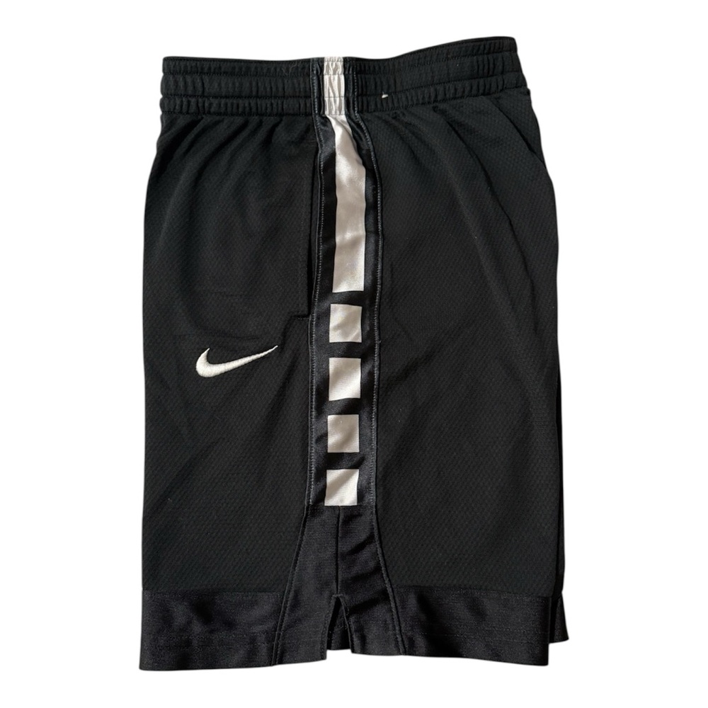 Nike Dri Fit Boys Shorts Large Black White Basketball Athletic Mesh - Picture 2 of 5